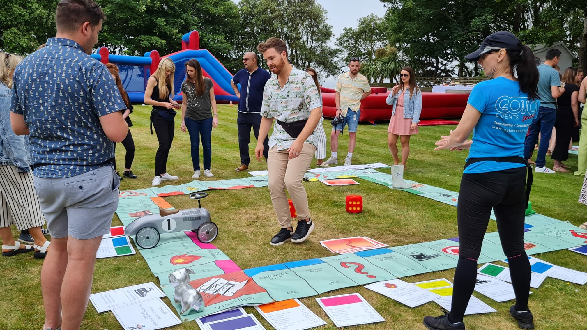 teamopoly giant monopoly set team building with employees