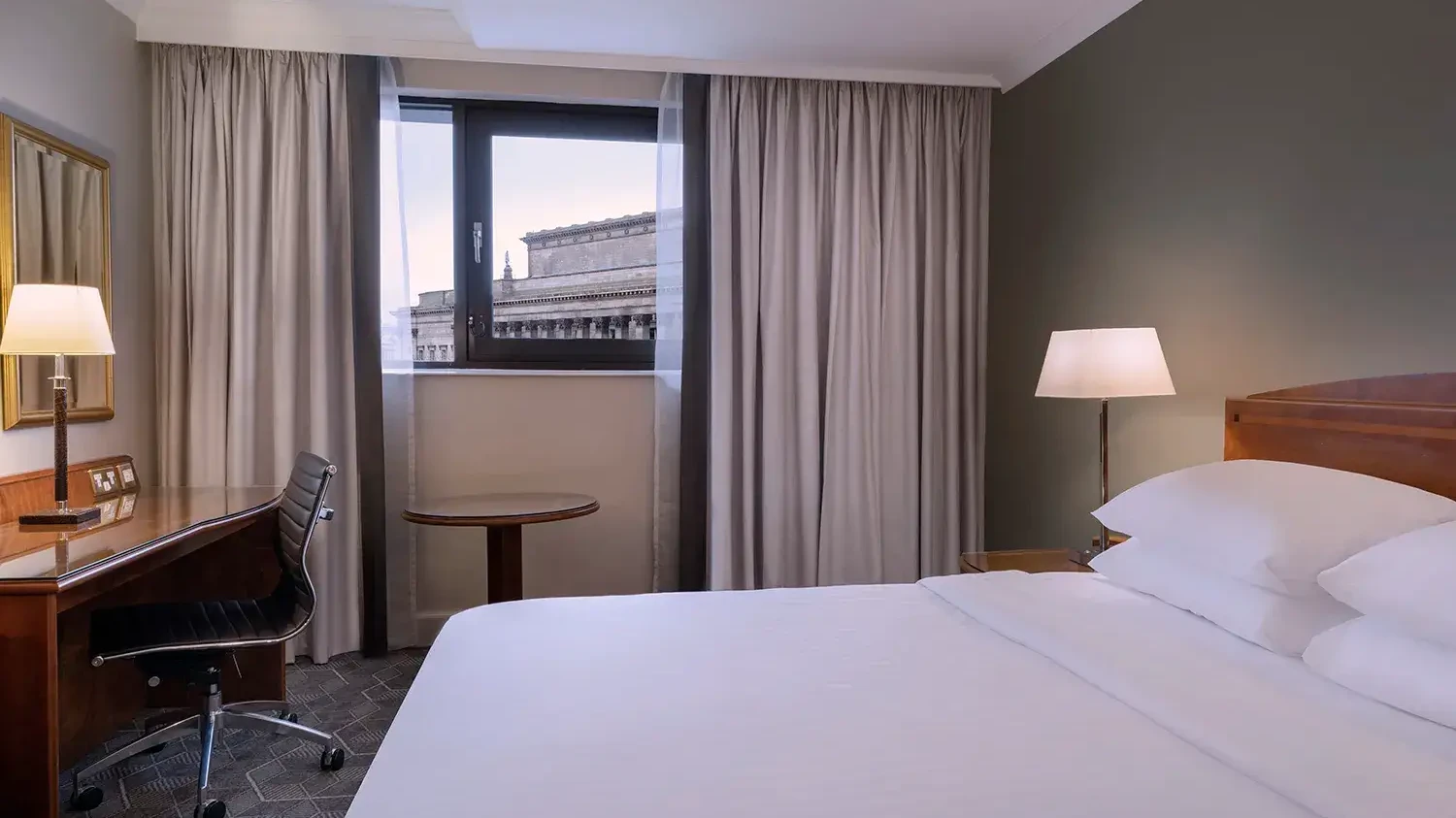 hotel room at Delta Liverpool with double bed