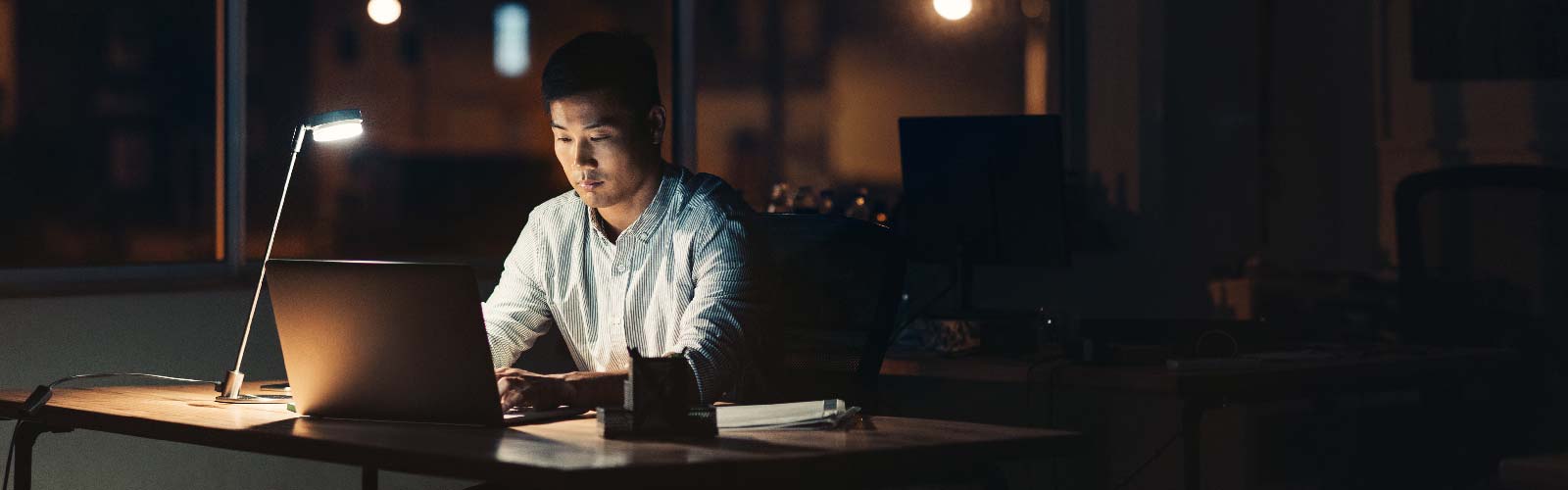 Man in a different time zone on a call during a virtual event