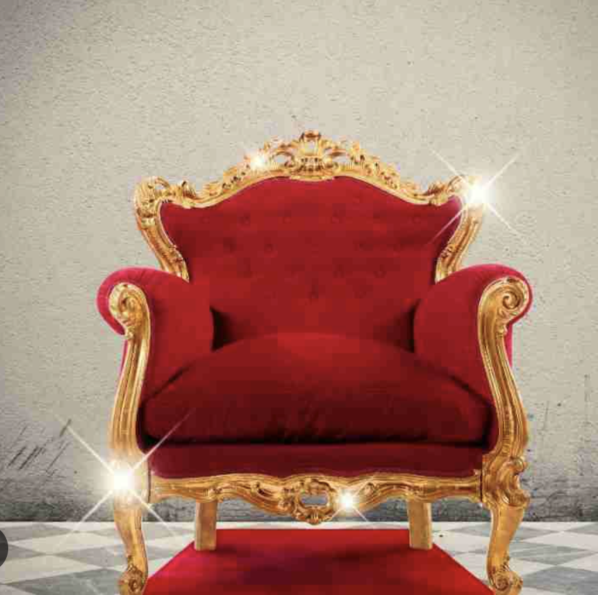 A red and gold throne.