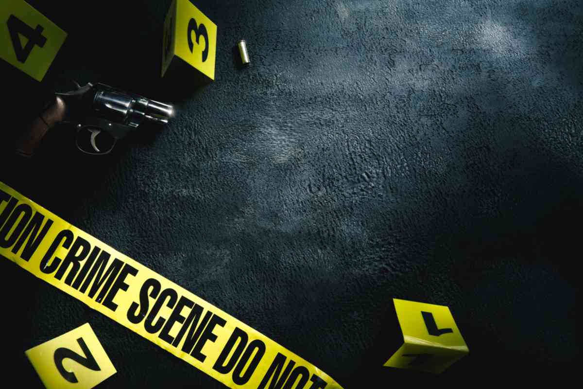 Virtual Crime Scene team building tape and markers