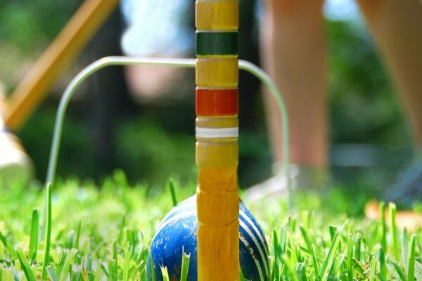 Croquet on grass for team building