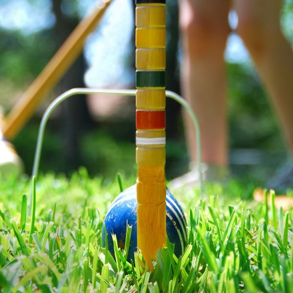 People playing croquet on a company away day in london