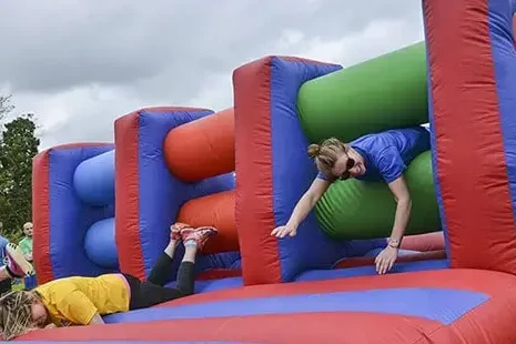 inflatable obstacle for outdoor team building event